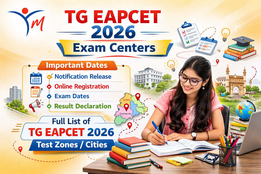 TG EAPCET (formerly TS EAMCET) Exam Centres / Cities 2026 – Check State & City-wise List Here